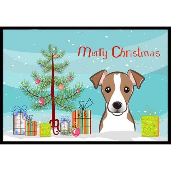 Carolines Treasures Christmas Tree and Jack Russell Terrier Indoor or Outdoor Mat- 18 x 27 BB1632MAT - main